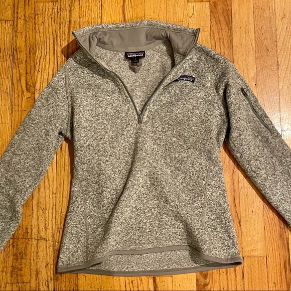 Patagonia womens better sweater 1/4 zip small grey birch white - Picture 2 of 5